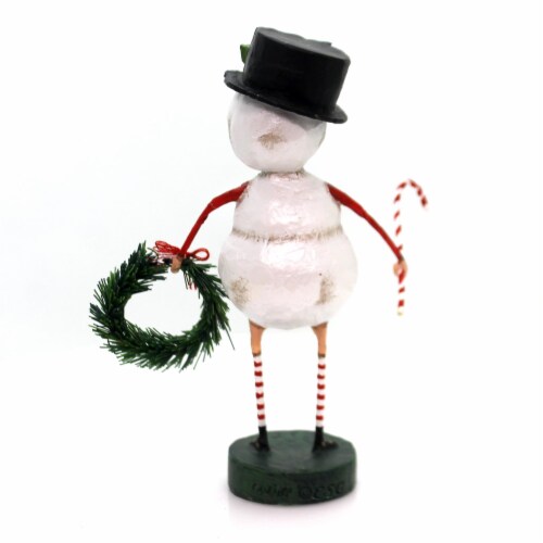 Lori Mitchell Chilly Willy Polyresin Candy Cane Wreath Snowman 11057 Perspective: back