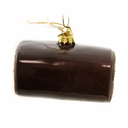 Cody Foster Chocolate Cake Glass Ornament Swiss Ho Roll Go4329 Perspective: back