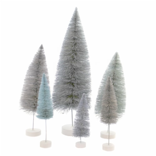 Cody Foster Spectrum Trees Winter Blue Bottle Brush Village Decorate Ms427wb Perspective: back
