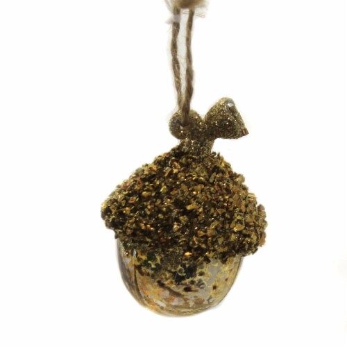 Holiday Ornaments Forest Floor Acorn Fall Oaknut Shell Go236s Silver Perspective: back