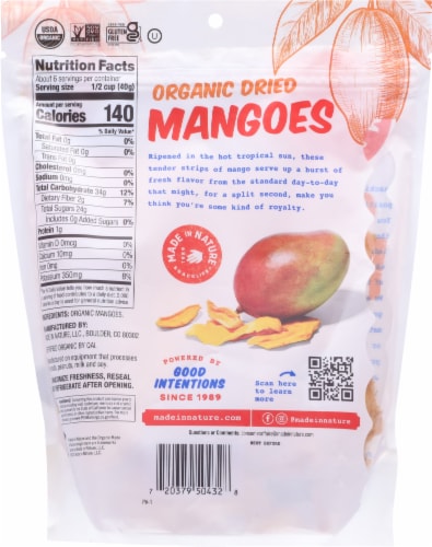 Made in Nature® Organic Dried Mangoes Perspective: back