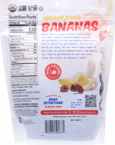 Made in Nature™ Organic Dried Banana Slices Perspective: back