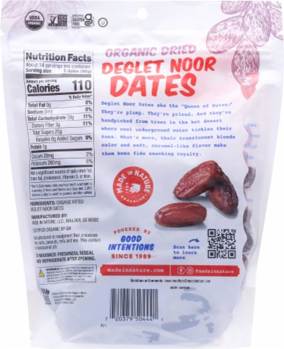 Made in Nature® Organic Dried Deglet Noor Dates Perspective: back