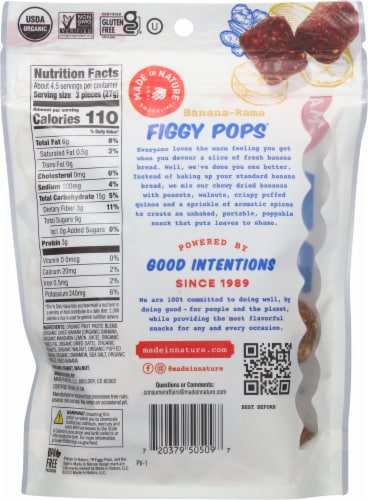 Made in Nature™ Organic Nana Pops Banana Fruit & Nut Snack Perspective: back