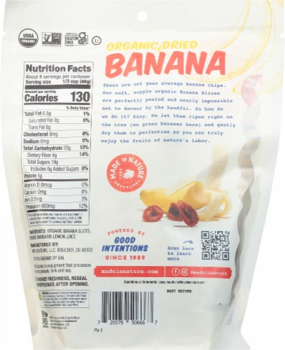 Made in Nature® Organic Banana Slices Super Snacks Perspective: back
