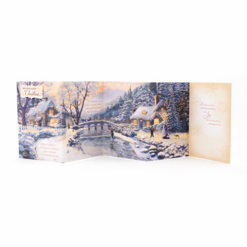 Christmas Card #26: Hallmark Thomas Kinkade Christmas Card (Snow Cabin) Perspective: back