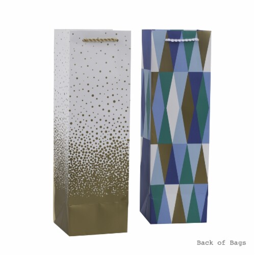 Bottle Gift Bags #49: Hallmark Bottle Gift Bags Cheers and Geometric (Pack of 2) Perspective: back