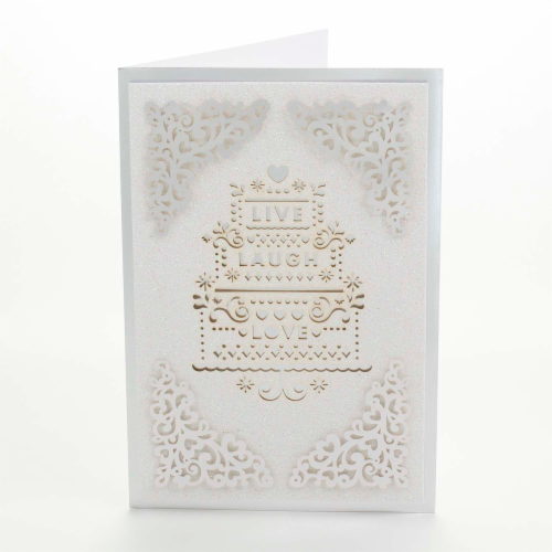 Wedding Card #16: Hallmark Signature Live Laugh Love Card Perspective: back