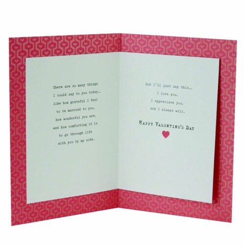 Valentine's Day Card: Hallmark Valentine's Day Card for Husband (Three Gold Hearts) Perspective: back