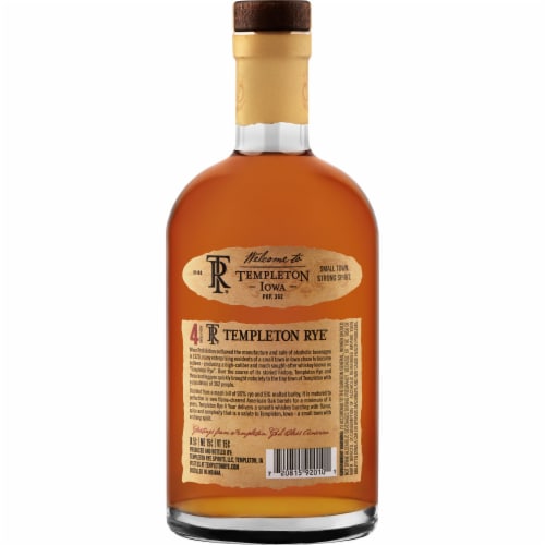 Templeton Rye® Small Batch Rye Whiskey Perspective: back