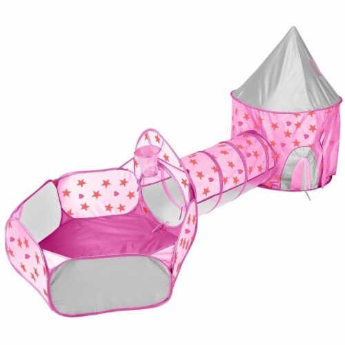 3 In 1 Child Crawl Tunnel Tent Kids Play Tent Ball Pit Set Foldable Children Play House Pop 1 unit Jay C Food Stores