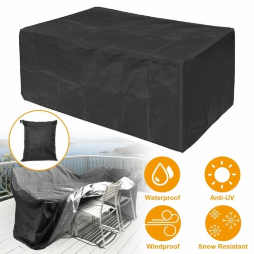 210D Waterproof Outdoor Furniture Cover Windproof Dustproof Patio Furniture Protector Oxford Perspective: back