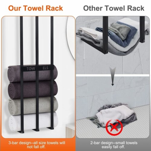 Wall Mounted Towel Rack for Rolled Towels Bathroom Towel Holder