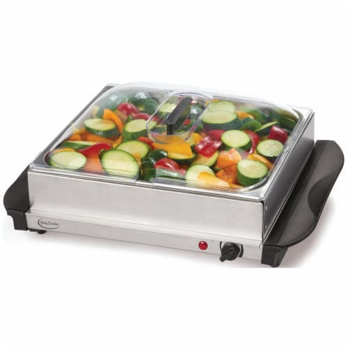 Stainless Steel Buffet Server with Warming Tray Perspective: back