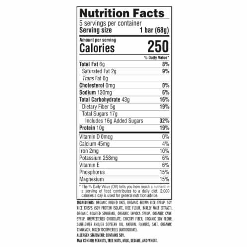 CLIF BAR Chocolate Chip Energy Protein Bars Perspective: back