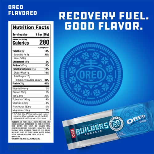 CLIF BUILDERS OREO-Flavored Protein Bars Perspective: back