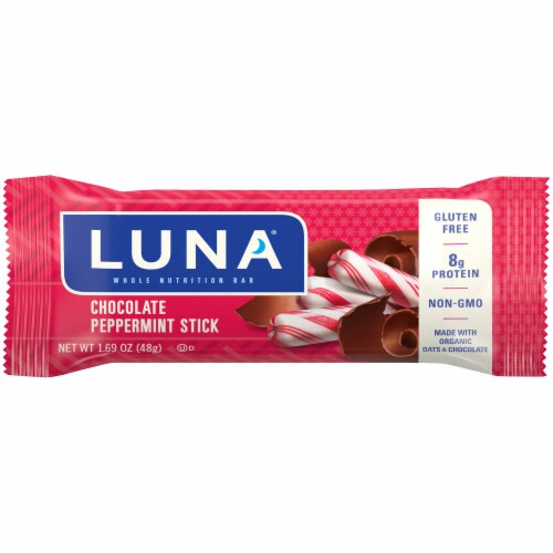 Luna Chocolate Peppermint Stick Whole Nutrition Bar Perspective: back
