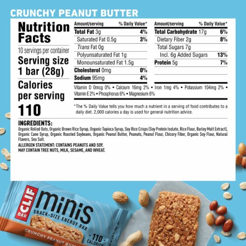 Clif® Bar Crunch Peanut Butter Mini Snack Bars Perspective: back