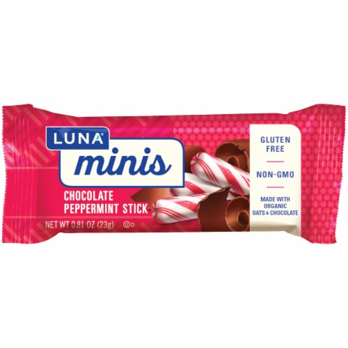 LUNA® Minis Chocolate Peppermint Stick Whole Nutrition Bars Perspective: back