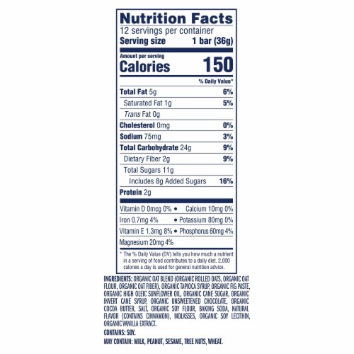 Zbar S'mores Flavor Soft-Baked Energy Snack Granola Bars Perspective: back