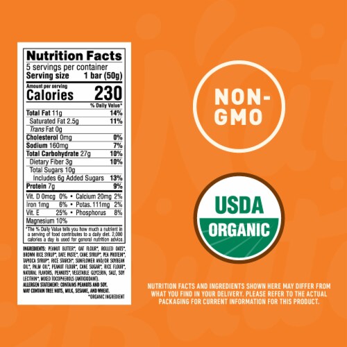 Clif Nut Butter Bar Peanut Butter Organic Filled Energy Bar Perspective: back