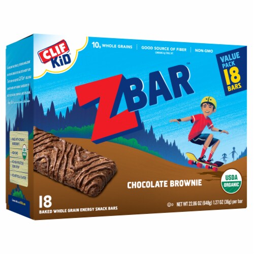 Clif Kid Zbar Chocolate Brownie Organic Snack Bars Perspective: back