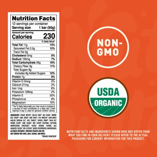 Clif Nut Butter Bar Chocolate Peanut Butter Organic Filled Energy Bars Perspective: back