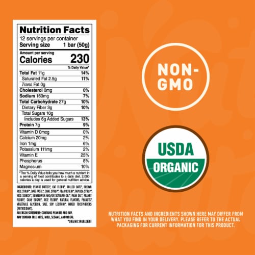 CLIF® Nut Butter Bar Peanut Butter Snack Bars Perspective: back