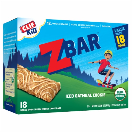 CLIF Kid Zbar® Organic Iced Oatmeal Cookie Granola Bars Perspective: back