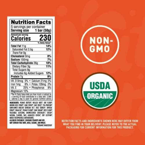 Clif Nut Butter Bar Chocolate Peanut Butter Organic Filled Energy Bars Perspective: back