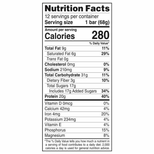 Clif Builders Chocolate Flavor Protein Bar Perspective: back