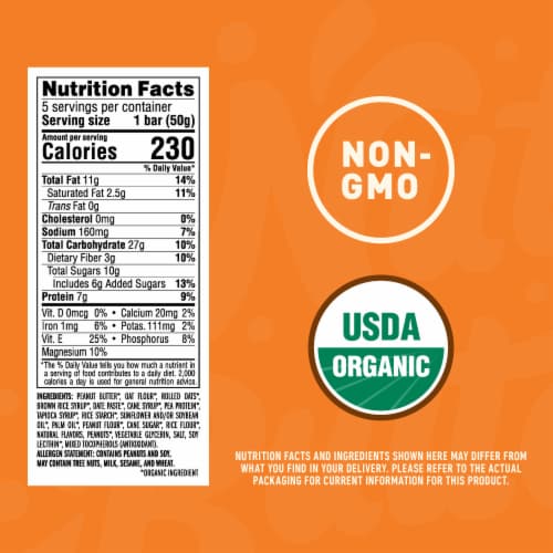CLIF® Nut Butter Bar Peanut Butter Snack Bars Perspective: back