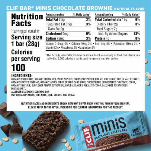 CLIF BAR® Minis Chocolate Brownie Energy Bars Perspective: back