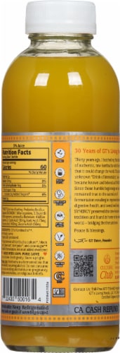 GT's Living Foods Synergy® Organic & Raw Mystic Mango™ Kombucha Perspective: back