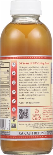 GT's Synergy® Raw Kombucha Honeycrisp Apple Drink Perspective: back