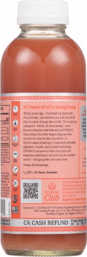 GT's Living Foods Synergy® Organic Guava Goddess Raw Kombucha Perspective: back