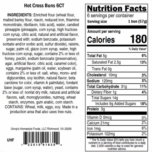 Ukrop's™ Hot Cross Buns Perspective: back