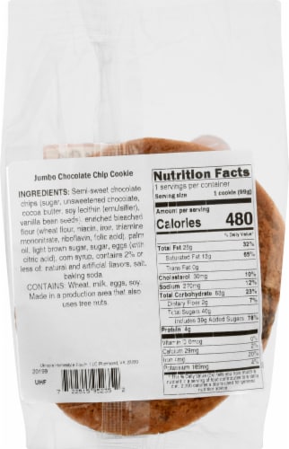Ukrop's™ Jumbo Chocolate Chip Cookie Perspective: back