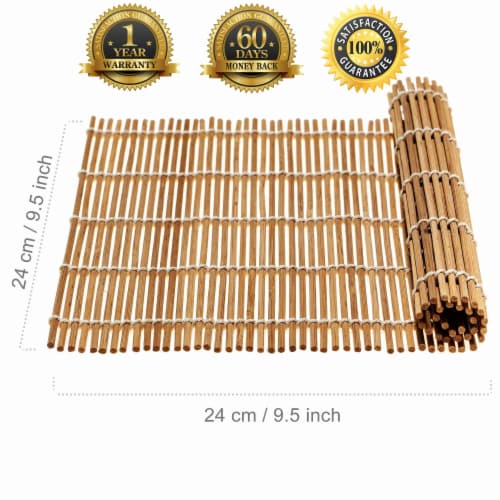 Bamboo Sushi Making Kit with 2 Sushi Rolling Mats, Bamboo Chopsticks, Rice Paddle & Spreader Perspective: back