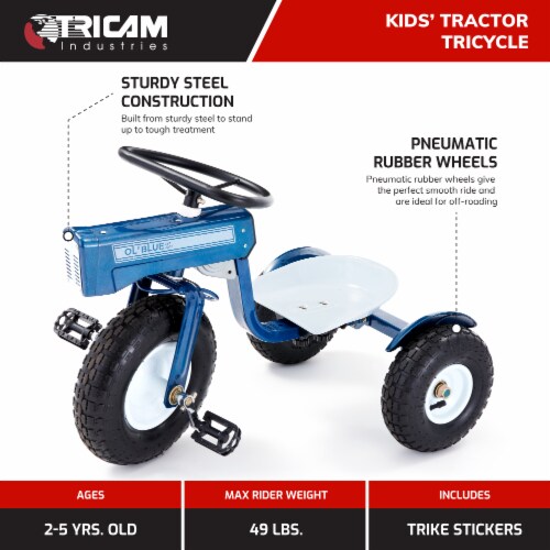 Tricam Ol Blue Tractor Tricycle 22 Steel Toddler Bike Kids Ride On Toy Blue 1 Piece Kroger