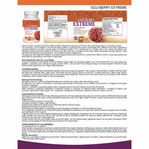 Goji Berry Extreme Fruit Complex (60 Capsules) Perspective: back