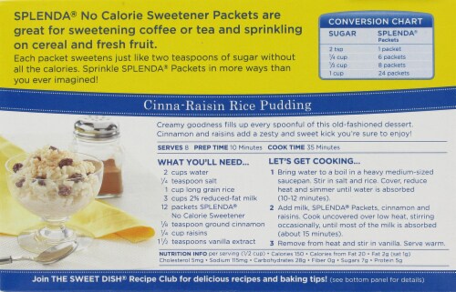 Splenda Sweetener Packets Perspective: back