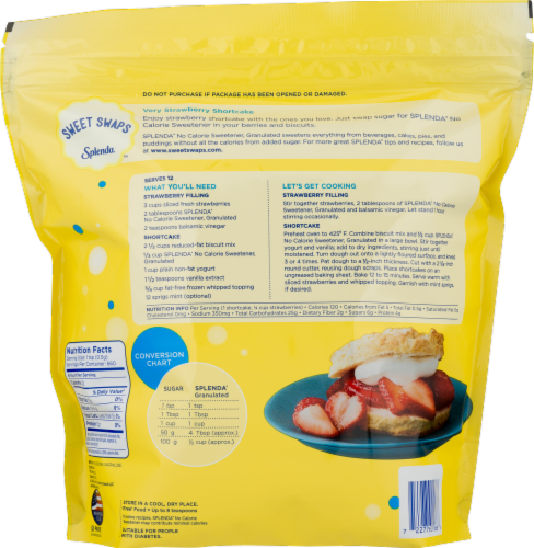 Splenda Granular No Calorie Sweetener Perspective: back