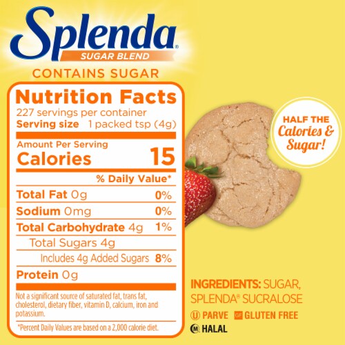 Splenda Sugar Baking Blend Perspective: back