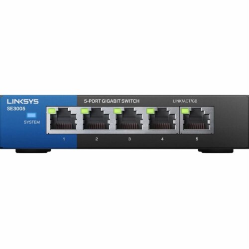 Linksys 5-Port Unmanaged Gigabit Ethernet Switch Perspective: back