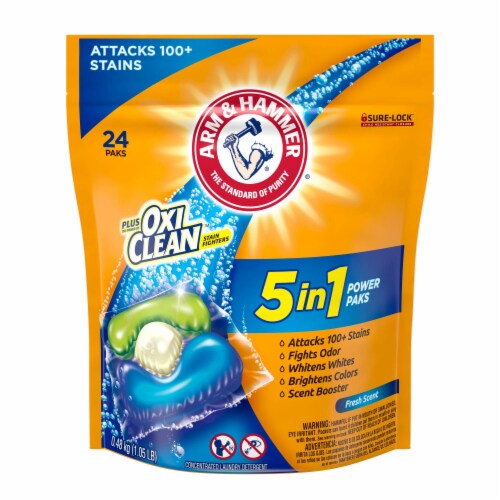 Arm & Hammer plus OxiClean 5-in-1 Power Paks, 24 Count (Pack of 10) Perspective: back