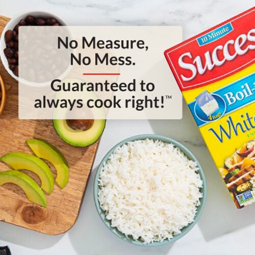 Success Rice Boil-in-Bag White Rice Fluffy and Precooked 14 Oz (Pack of 10) Perspective: back