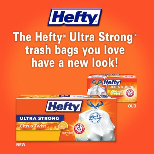 Hefty Ultra Strong Tall Kitchen Drawstring Trash Bags, Citrus Twist, (Pack of 20) Perspective: back