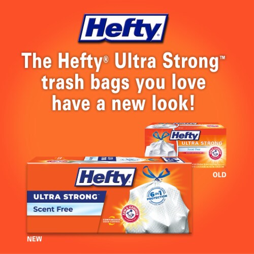 Hefty Ultra Strong Tall Kitchen Drawstring Trash Bags - Clean