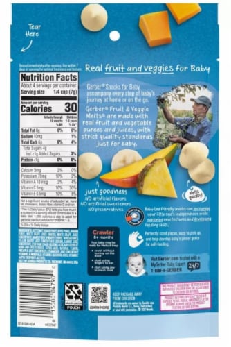 Snacks for Baby Fruit & Veggie Melts Baby Snack Truly Tropical Blend (Pack of 24) Perspective: back